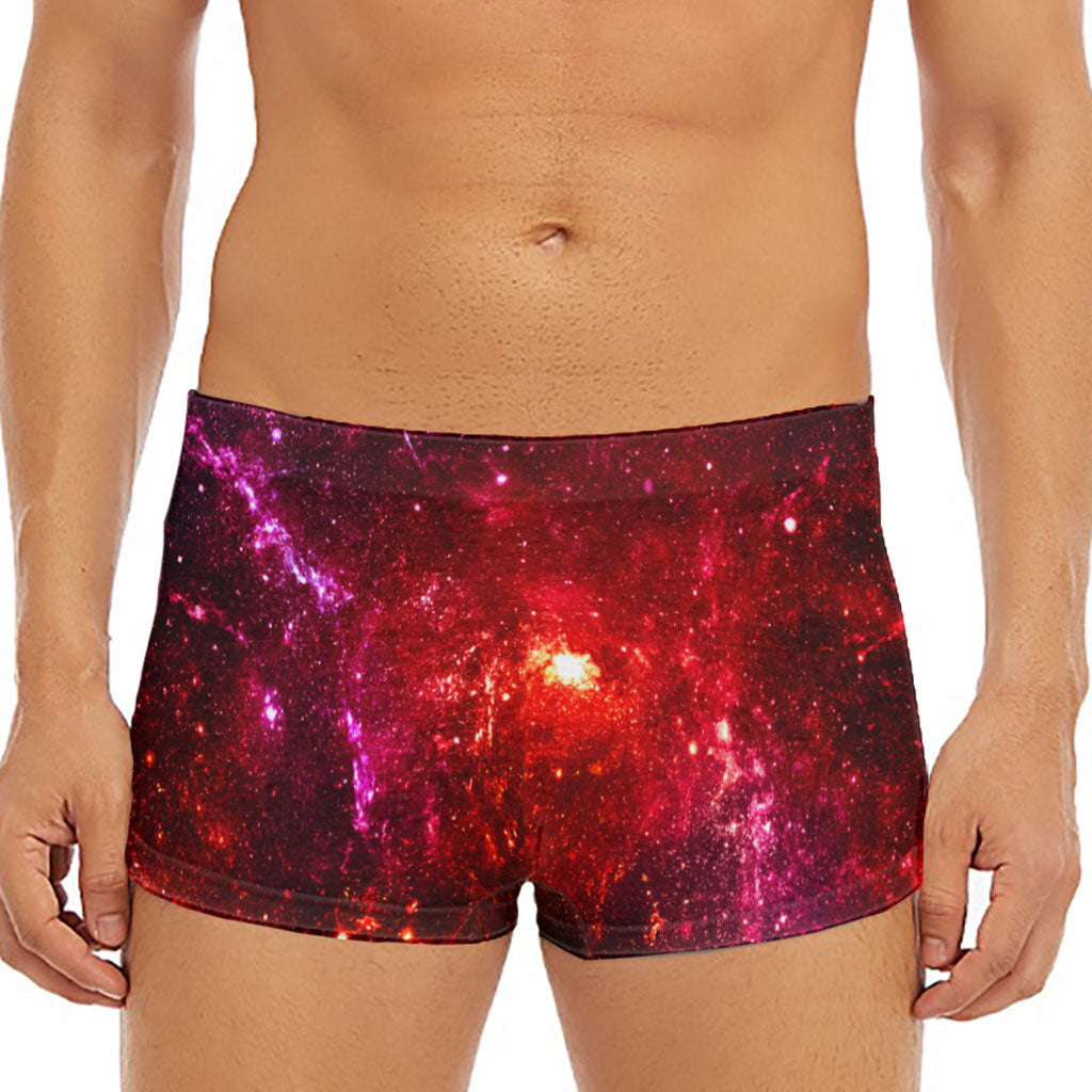 Fiery Nebula Universe Galaxy Space Print Men's Short Boxer Briefs