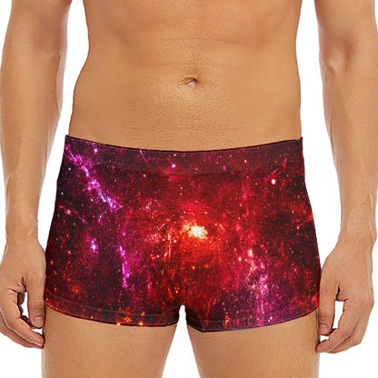 Fiery Nebula Universe Galaxy Space Print Men's Short Boxer Briefs