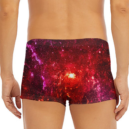 Fiery Nebula Universe Galaxy Space Print Men's Short Boxer Briefs