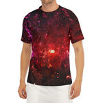 Fiery Nebula Universe Galaxy Space Print Men's Short Sleeve Rash Guard
