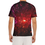 Fiery Nebula Universe Galaxy Space Print Men's Short Sleeve Rash Guard