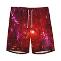 Fiery Nebula Universe Galaxy Space Print Men's Athletic Shorts