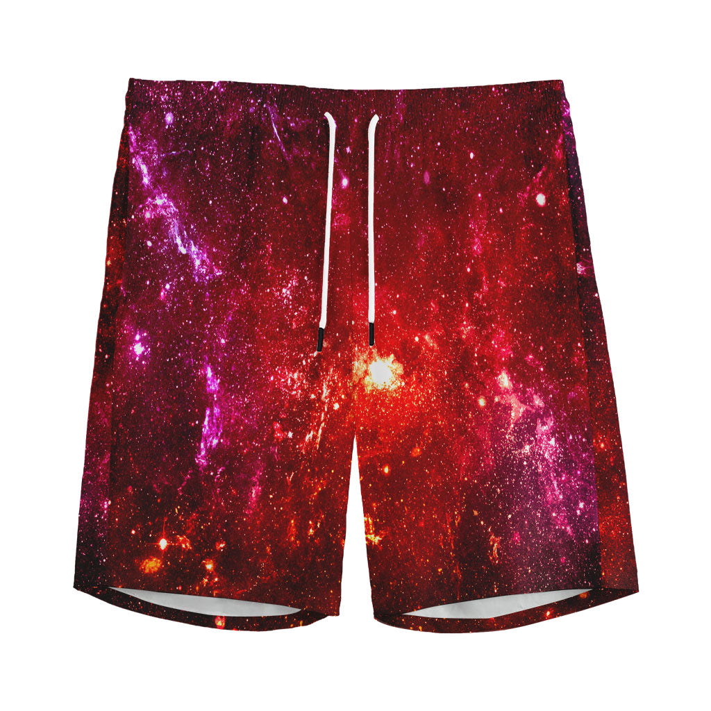 Fiery Nebula Universe Galaxy Space Print Men's Sports Shorts