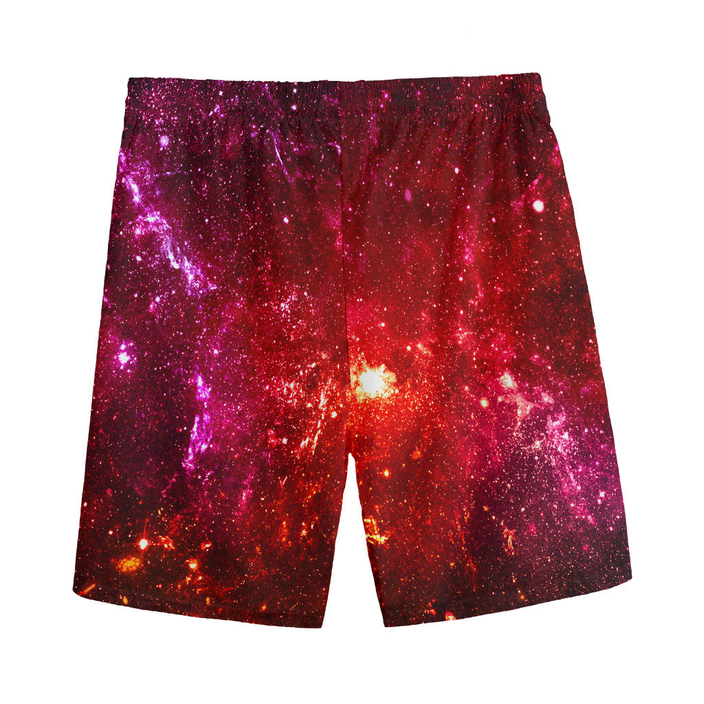 Fiery Nebula Universe Galaxy Space Print Men's Sports Shorts