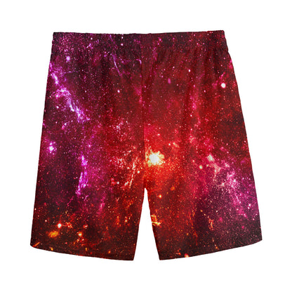 Fiery Nebula Universe Galaxy Space Print Men's Sports Shorts