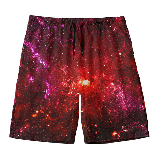 Fiery Nebula Universe Galaxy Space Print Men's Swim Trunks