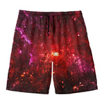 Fiery Nebula Universe Galaxy Space Print Men's Swim Trunks