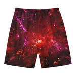 Fiery Nebula Universe Galaxy Space Print Men's Swim Trunks