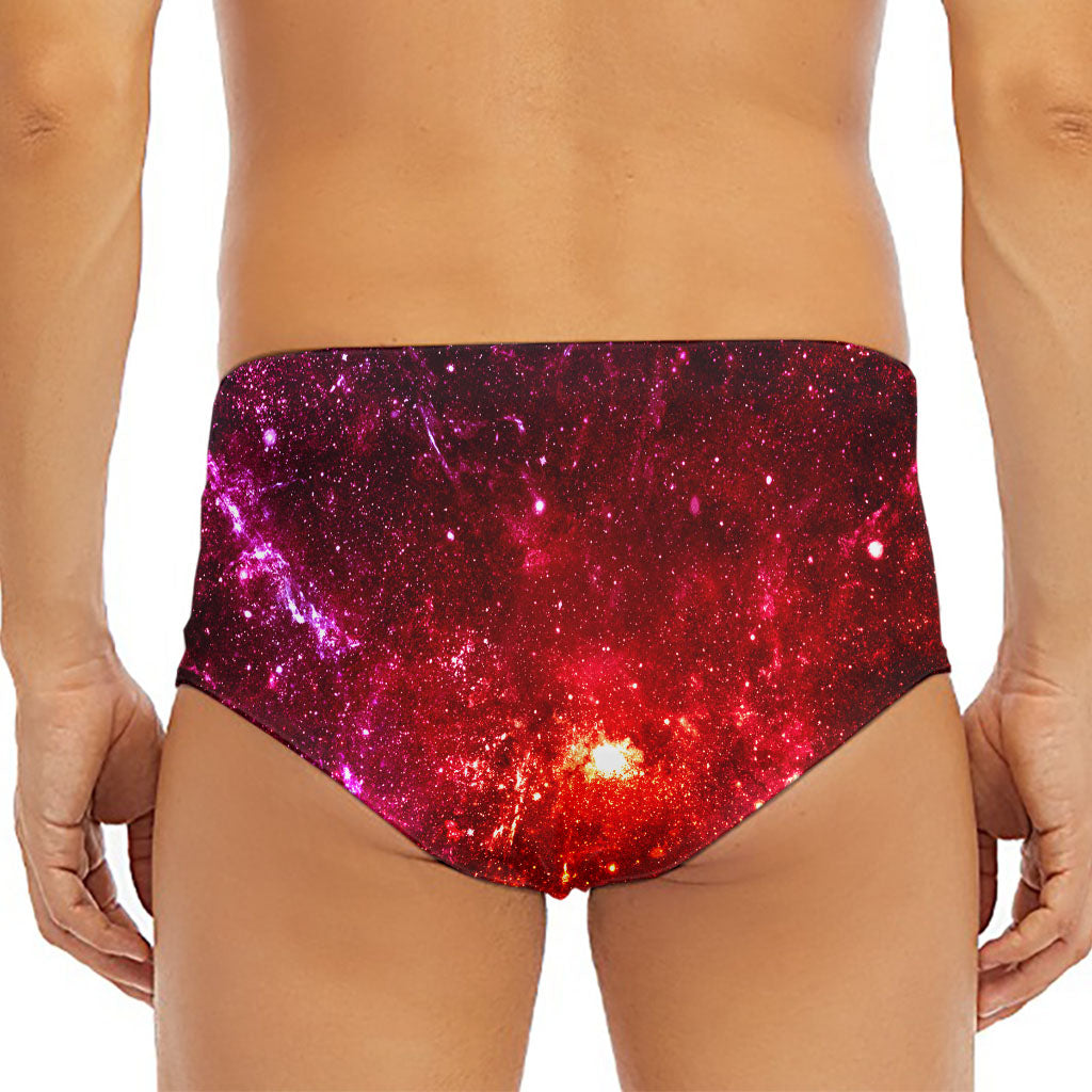 Fiery Nebula Universe Galaxy Space Print Men's Triangle Swim Briefs