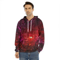 Fiery Nebula Universe Galaxy Space Print Men's Velvet Pullover Hoodie