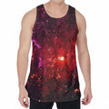 Fiery Nebula Universe Galaxy Space Print Men's Velvet Tank Top