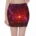 Fiery Nebula Universe Galaxy Space Print Pencil Mini Skirt