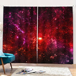 Fiery Nebula Universe Galaxy Space Print Pencil Pleat Curtains