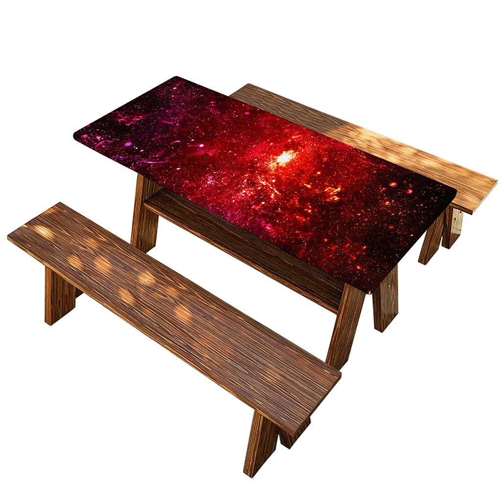 Fiery Nebula Universe Galaxy Space Print Picnic Table Cover