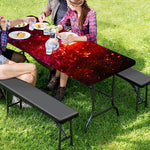 Fiery Nebula Universe Galaxy Space Print Picnic Table Cover