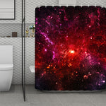 Fiery Nebula Universe Galaxy Space Print Polyester Shower Curtain