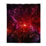 Fiery Nebula Universe Galaxy Space Print Polyester Shower Curtain