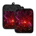 Fiery Nebula Universe Galaxy Space Print Pot Holders With Pocket