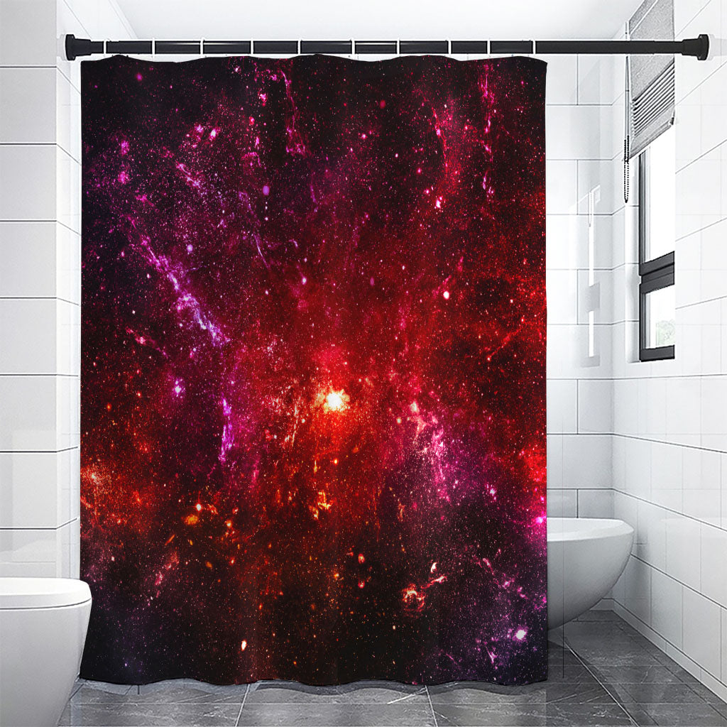 Fiery Nebula Universe Galaxy Space Print Premium Shower Curtain