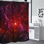 Fiery Nebula Universe Galaxy Space Print Premium Shower Curtain