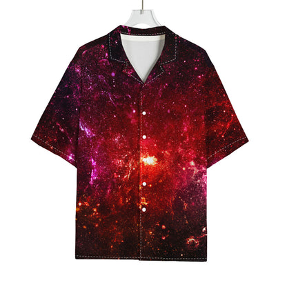 Fiery Nebula Universe Galaxy Space Print Rayon Hawaiian Shirt