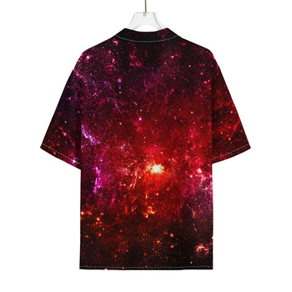 Fiery Nebula Universe Galaxy Space Print Rayon Hawaiian Shirt