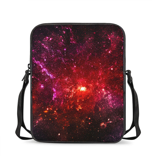 Fiery Nebula Universe Galaxy Space Print Rectangular Crossbody Bag