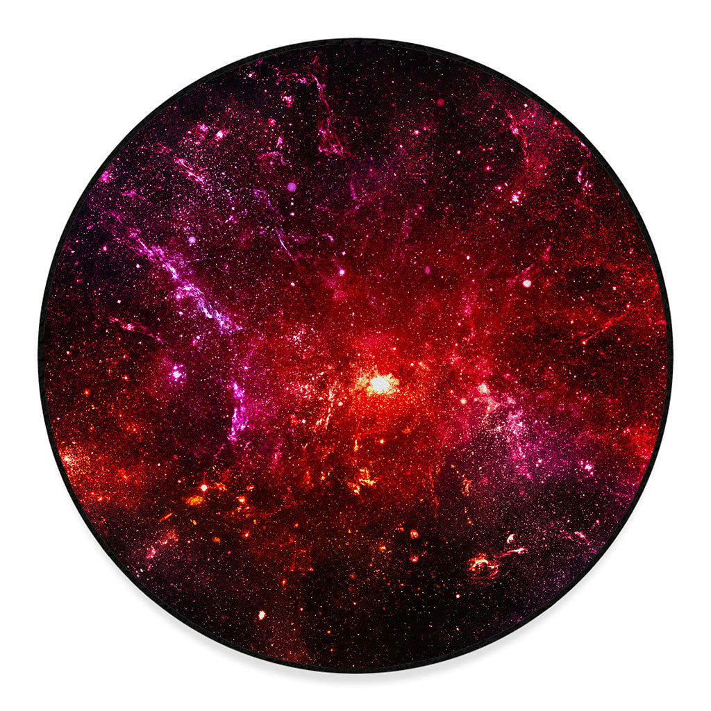 Fiery Nebula Universe Galaxy Space Print Round Floor Mat