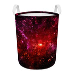 Fiery Nebula Universe Galaxy Space Print Round Laundry Basket