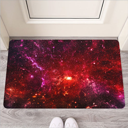 Fiery Nebula Universe Galaxy Space Print Rubber Doormat