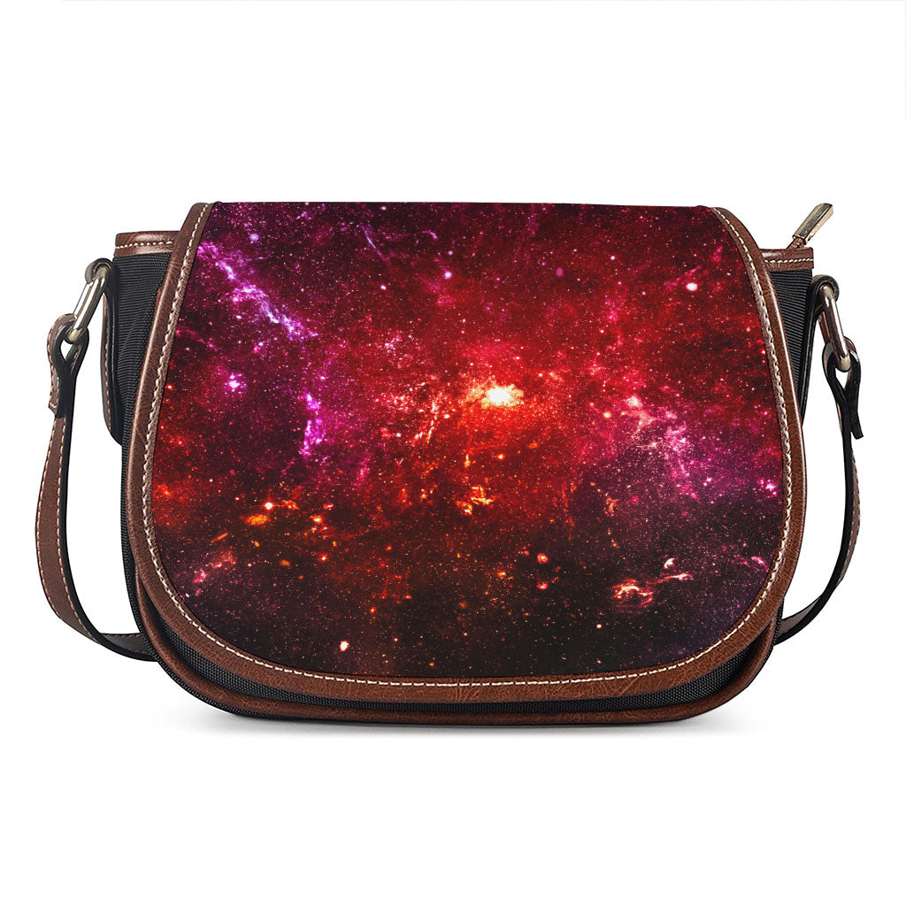 Fiery Nebula Universe Galaxy Space Print Saddle Bag