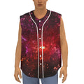 Fiery Nebula Universe Galaxy Space Print Sleeveless Baseball Jersey