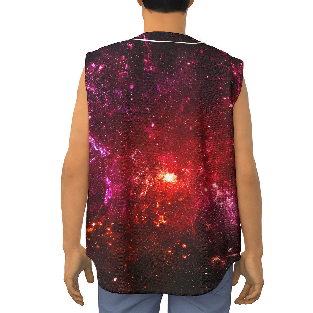 Fiery Nebula Universe Galaxy Space Print Sleeveless Baseball Jersey
