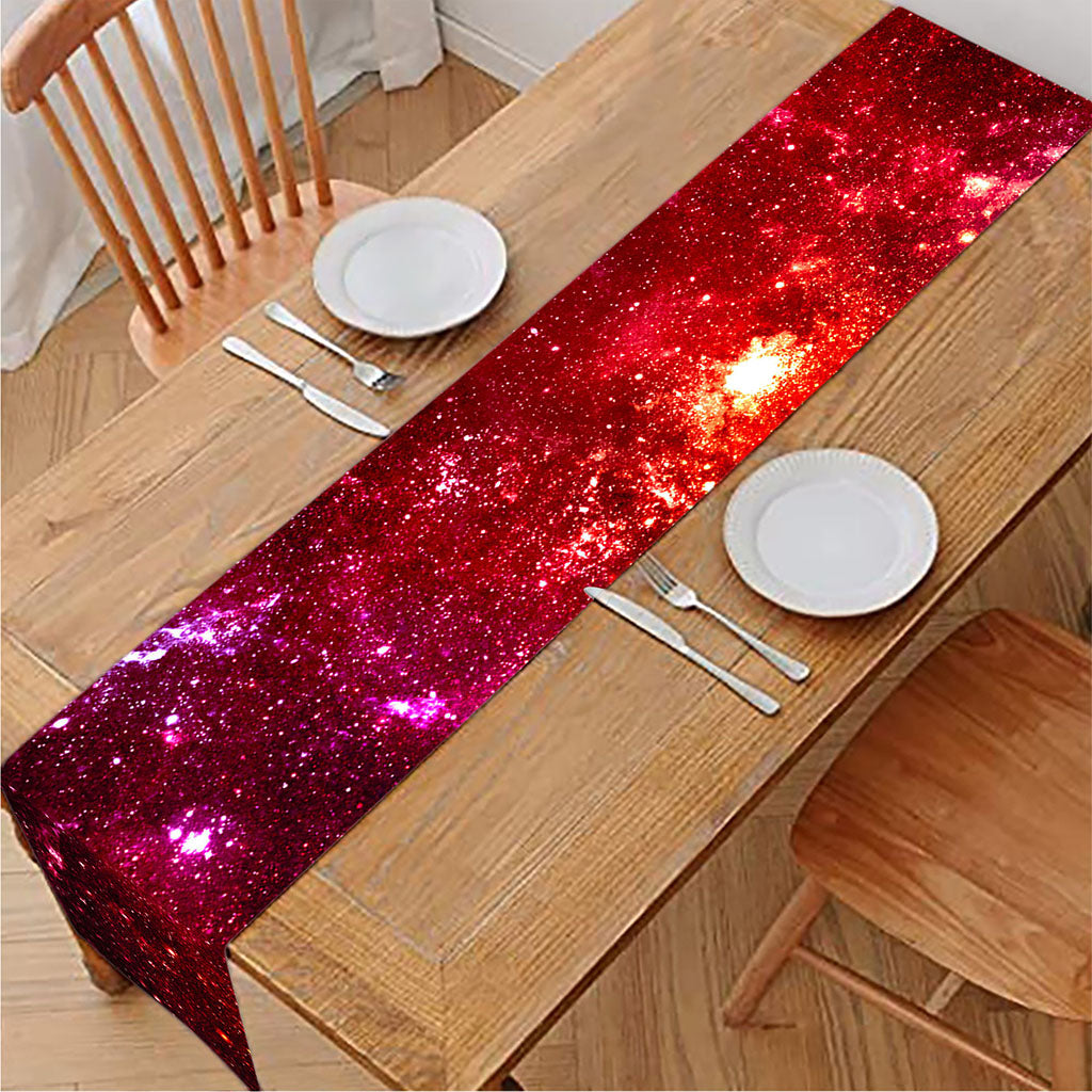 Fiery Nebula Universe Galaxy Space Print Table Runner