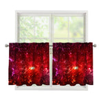 Fiery Nebula Universe Galaxy Space Print Tier Curtains