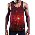 Fiery Nebula Universe Galaxy Space Print Men's Workout Tank Top
