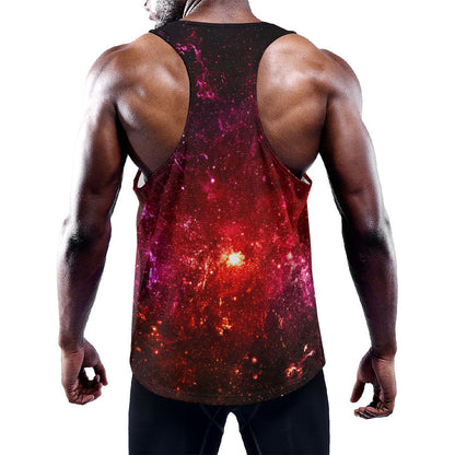 Fiery Nebula Universe Galaxy Space Print Training Tank Top