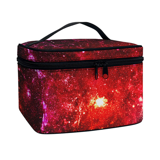 Fiery Nebula Universe Galaxy Space Print Travel Makeup Bag