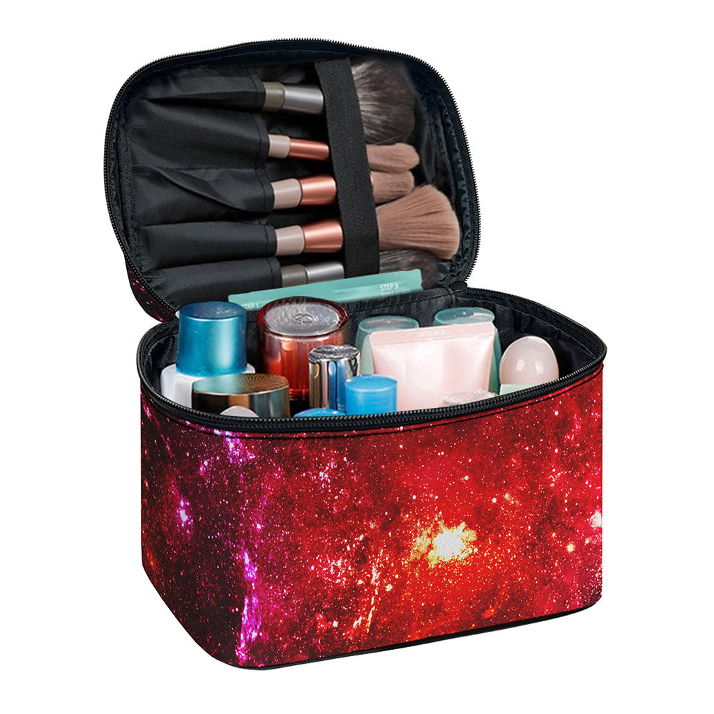 Fiery Nebula Universe Galaxy Space Print Travel Makeup Bag