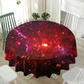 Fiery Nebula Universe Galaxy Space Print Waterproof Round Tablecloth