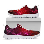 Fiery Nebula Universe Galaxy Space Print White Running Shoes