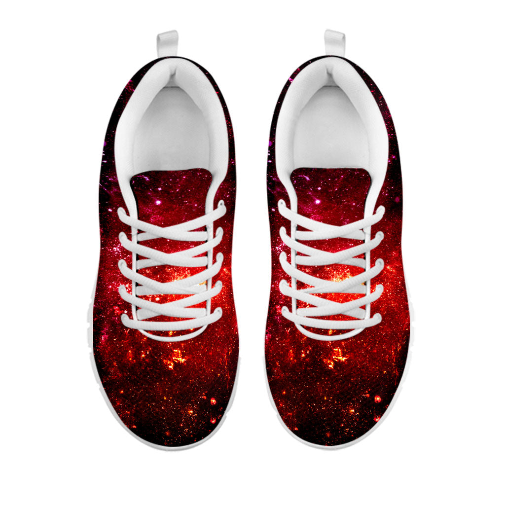 Fiery Nebula Universe Galaxy Space Print White Running Shoes