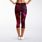 Fiery Nebula Universe Galaxy Space Print Women's Capri Leggings