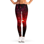 Fiery Nebula Universe Galaxy Space Print Women's Leggings