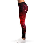 Fiery Nebula Universe Galaxy Space Print Women's Leggings