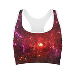 Fiery Nebula Universe Galaxy Space Print Women's Sports Bra