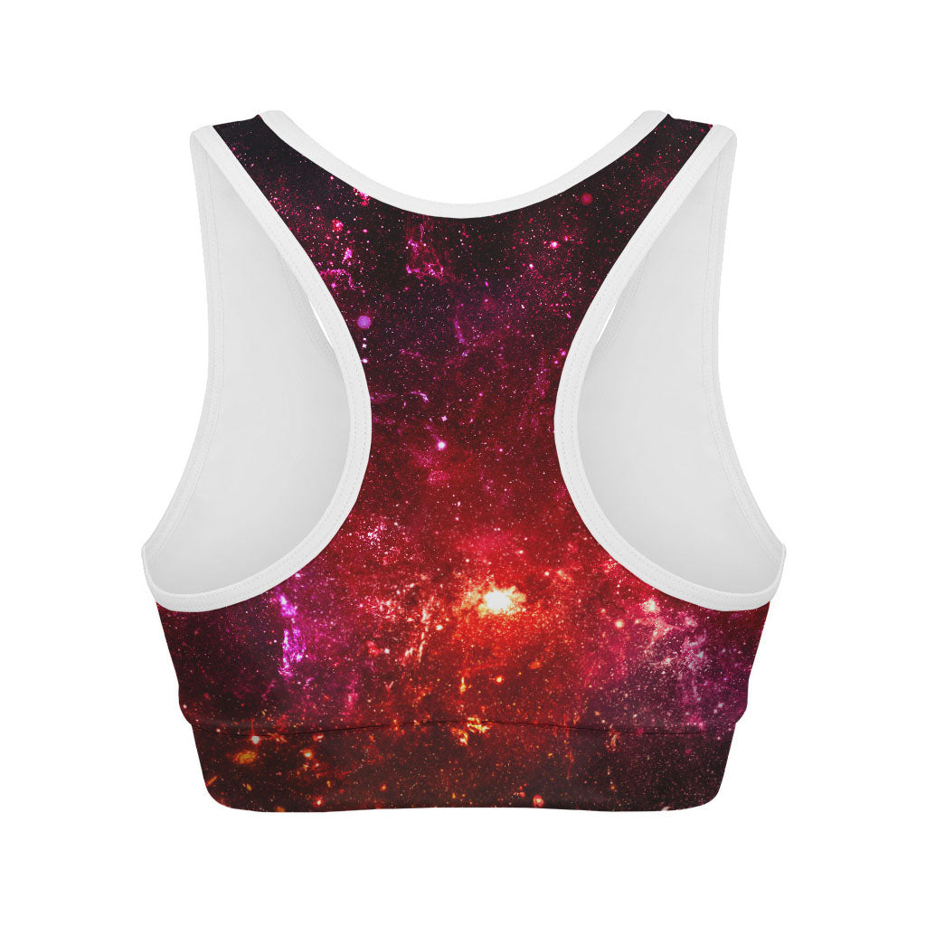 Fiery Nebula Universe Galaxy Space Print Women's Sports Bra