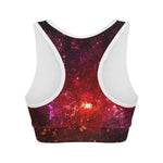 Fiery Nebula Universe Galaxy Space Print Women's Sports Bra