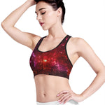 Fiery Nebula Universe Galaxy Space Print Women's Sports Bra