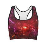 Fiery Nebula Universe Galaxy Space Print Women's Sports Bra